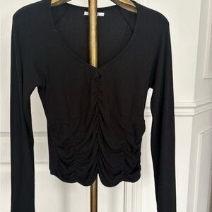 O'Neill Black Ruched Long Sleeve Top